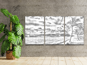 Tropischer Strand am Meer (3er-Set) - Dottingo