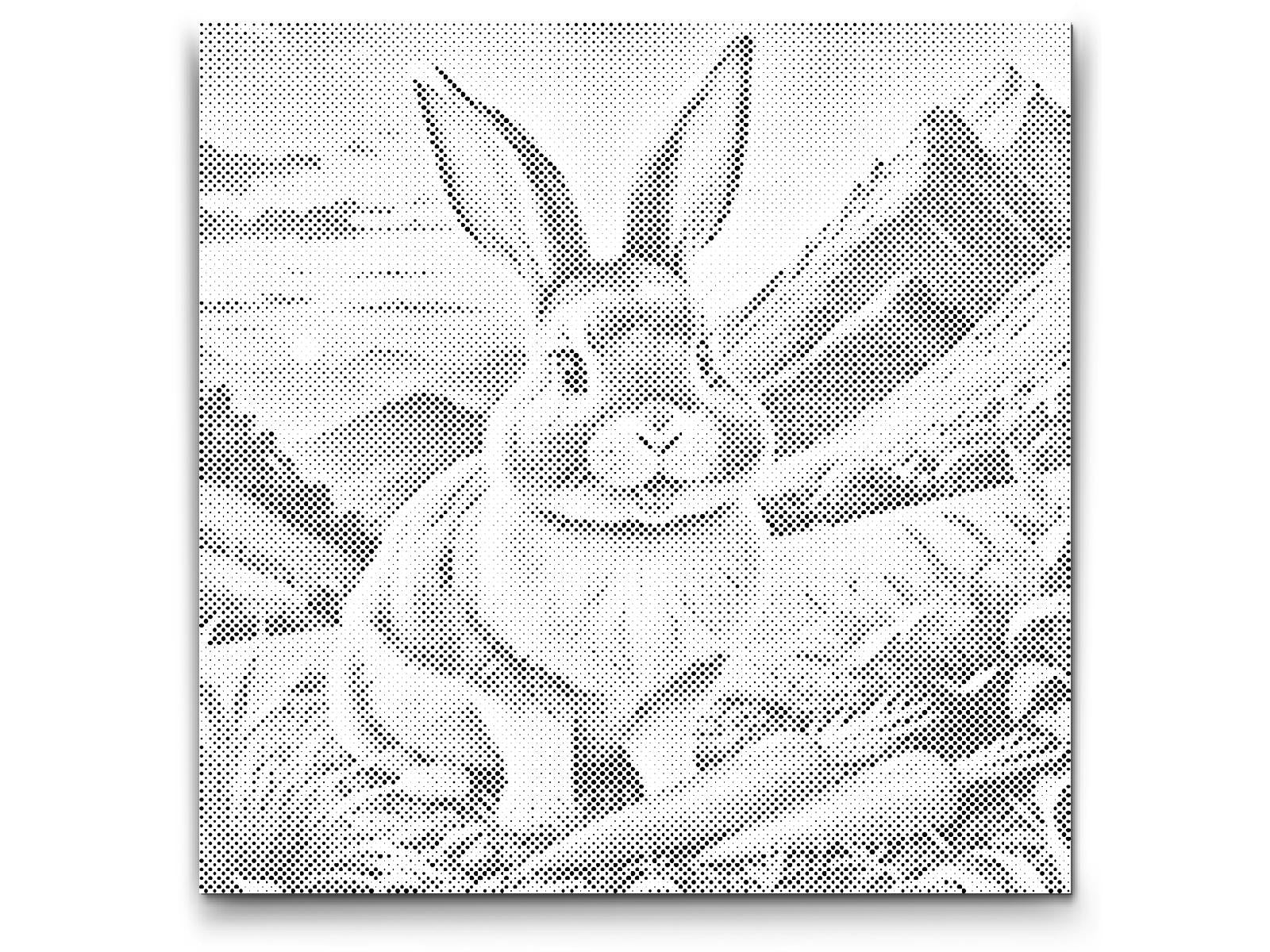 Fröhlicher Hase mit Karotte - Dottingo
