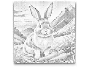 Fröhlicher Hase mit Karotte - Dottingo