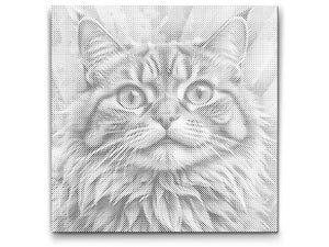 Katze in Türkis- und Orangetönen - Dottingo