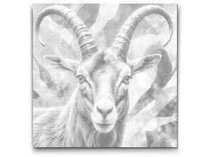 Steinbock in gedeckten Grüntönen - Dottingo