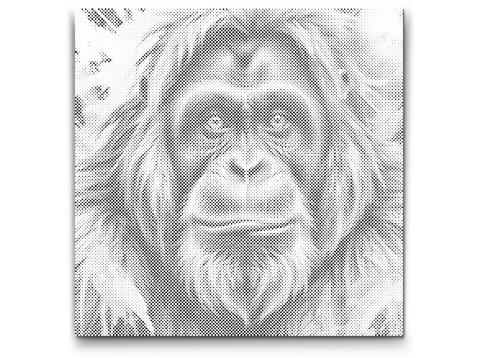 Orang-Utan in Rot- und Blautönen - Dottingo