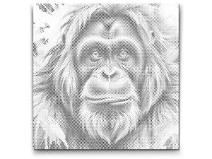 Orang-Utan in Rot- und Blautönen - Dottingo