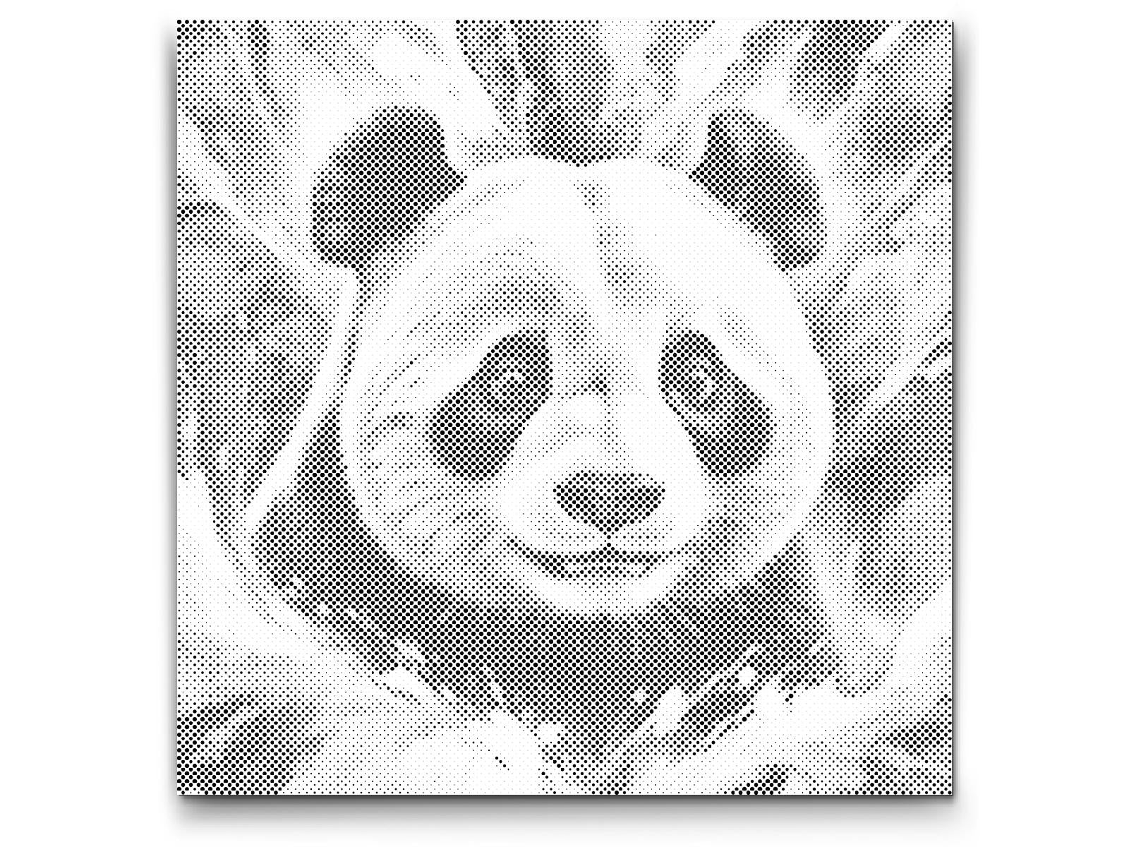 Panda in Türkis- und Orangetönen - Dottingo