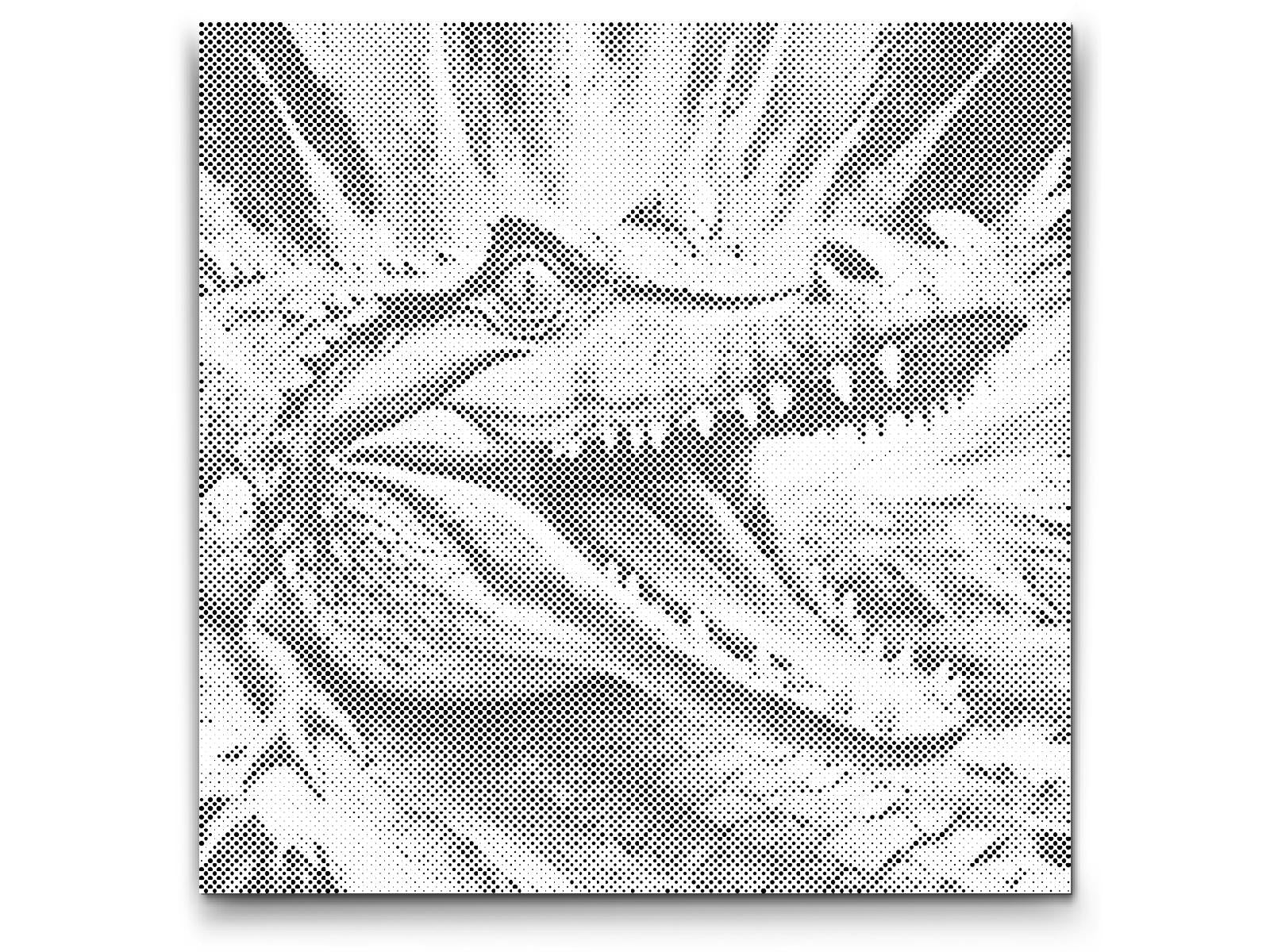 Krokodil in Türkis- und Orangetönen - Dottingo