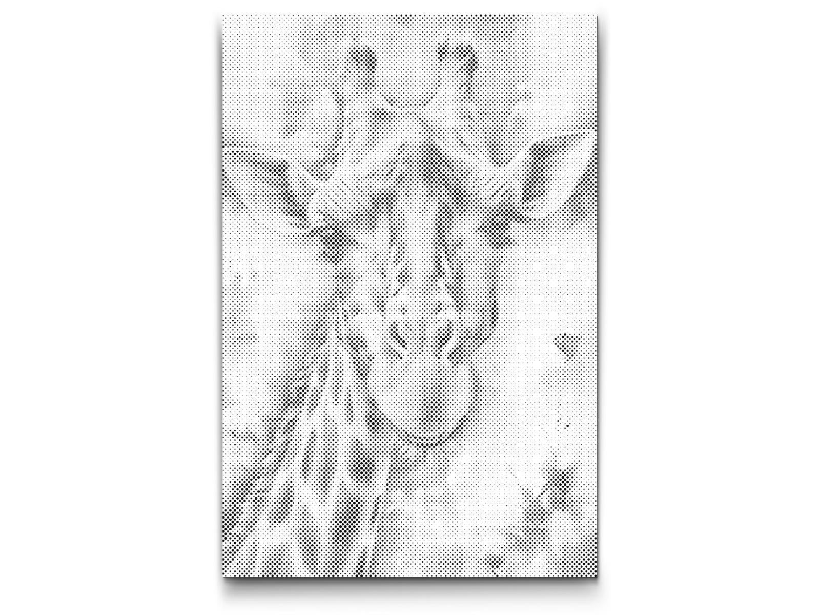 Giraffe in dunklen Türkistönen - Dottingo