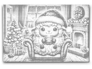Weihnachtsschäfchen und eine Tasse Kaffee - Dottingo