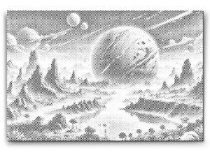 Abstrakter Planet im Weltraum - Dottingo