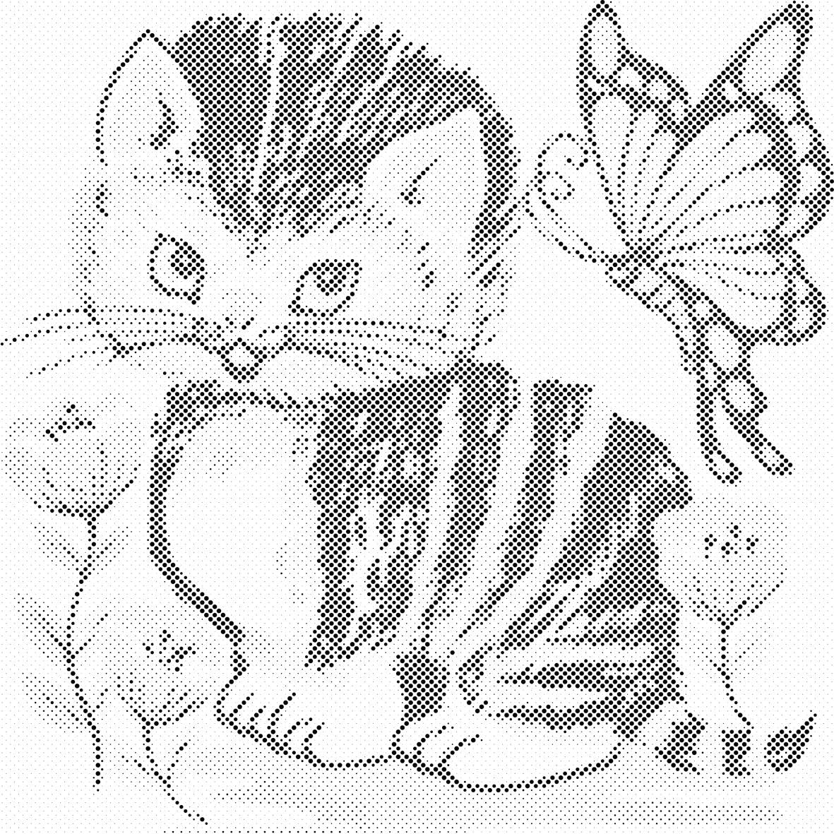 Katze mit Schmetterling - Dottingo
