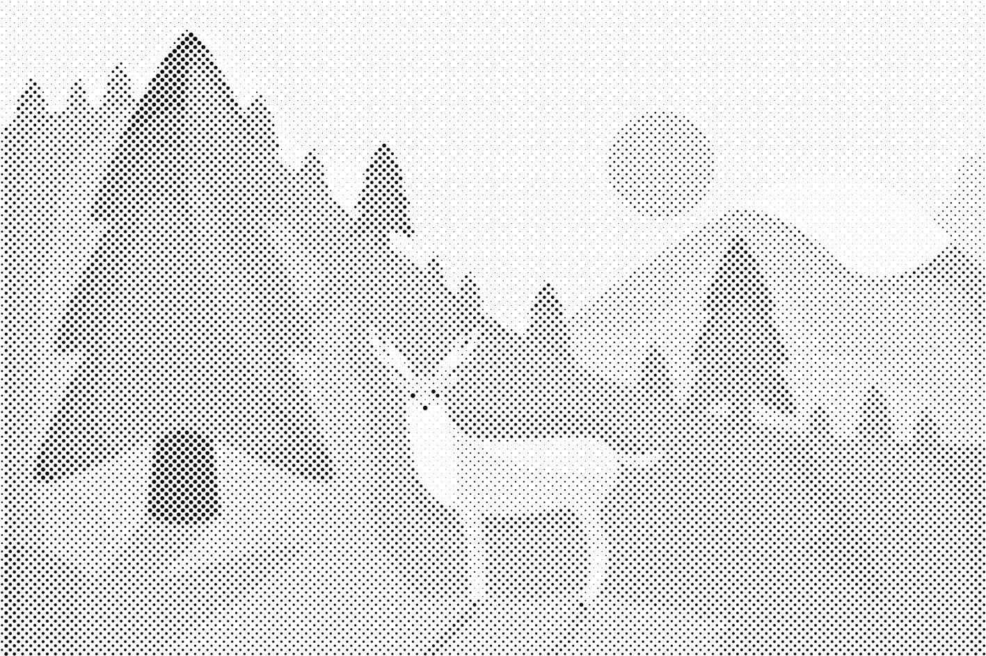 Landschaft mit einem Reh - Dottingo