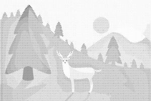 Landschaft mit einem Reh - Dottingo
