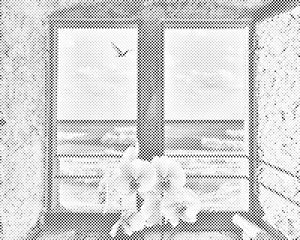 Fenster am Strand - Dottingo