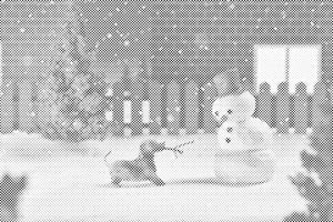 Schneemann und Hund - Dottingo