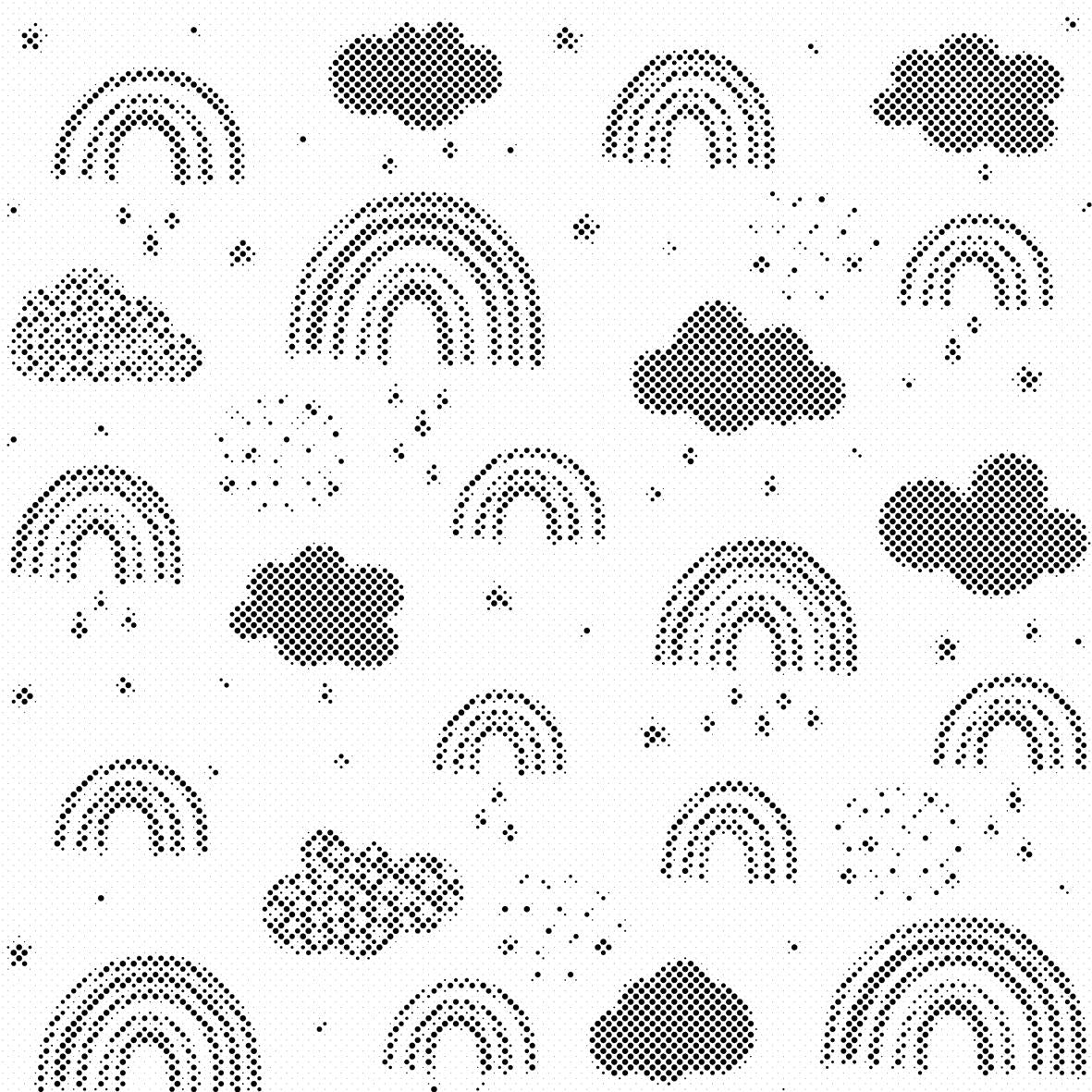 Regenbogen, Wolken und Regentropfen - Dottingo