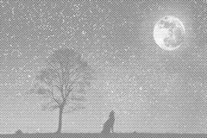 Heulender Hund bei Vollmond - Dottingo