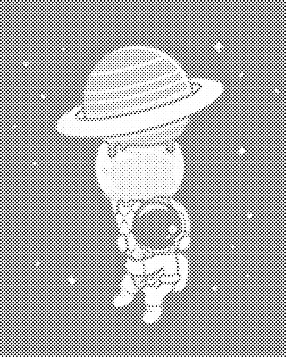 Astronaut mit einem Kornett aus Planeten - Dottingo