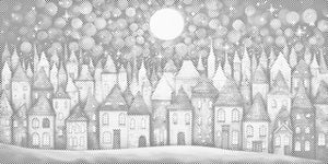 Kleine Häuser bei Nacht - Dottingo