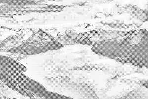 Schneebedeckte Berge am See - Dottingo