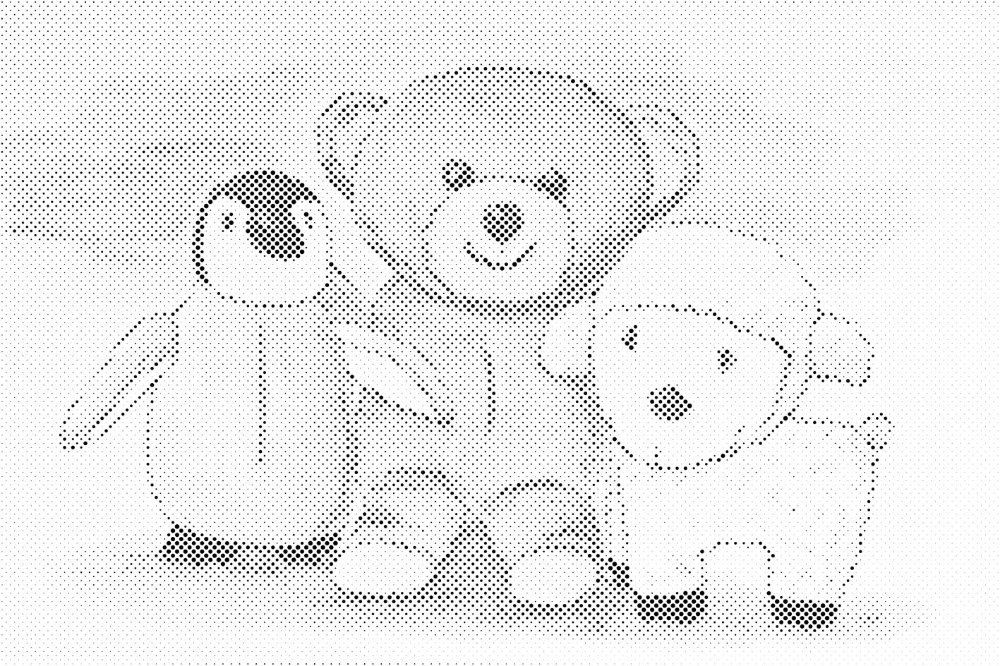 Pinguin, Teddybär und Schaf - Dottingo