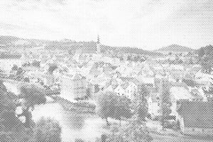 Krumau an der Moldau in Grautönen - Dottingo
